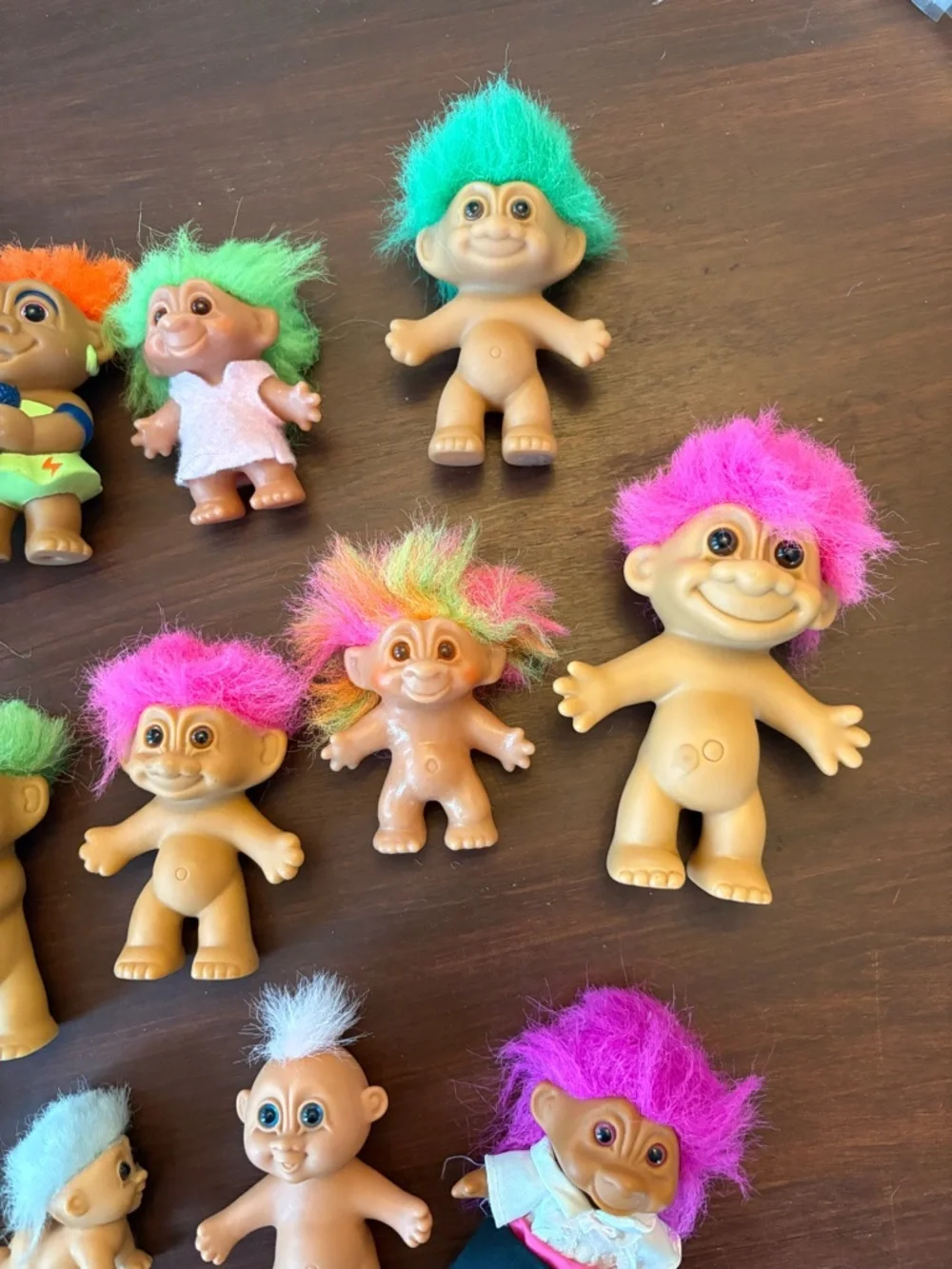 Vintage-Modern Troll Dolls Lot- Assorted Bright Hair Colors- All conditions - Picture 3 of 7